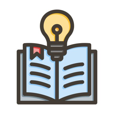 Kişisel ve Ticari Kullanım İçin Renk Simgesi Doldurulmuş Vektör Kalın Satırı Öğreniliyor