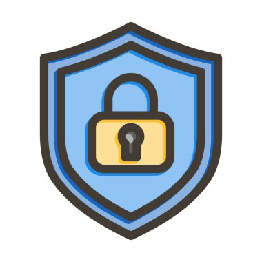 Kişisel ve ticari kullanım için Renk Simgesi Doldurulmuş Güvenli Vektör Kalın Çizgisi