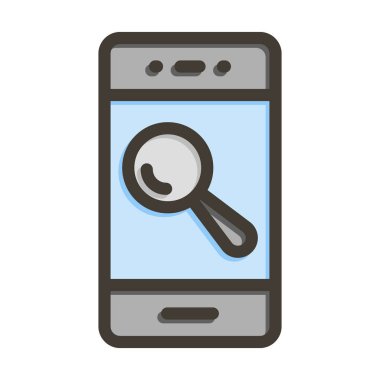 Kişisel ve ticari kullanım için Renk Simgesi Doldurulmuş Arama Vektörü Kalın Çizgisi