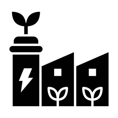 Kişisel ve ticari kullanım için Eko Fabrikası Vektör Kabartma Simgesi