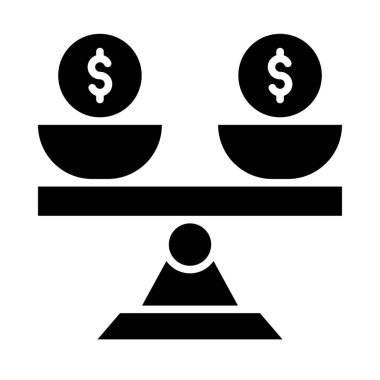 Kişisel ve Ticari Kullanım İçin Denge Vektörü Glyph Simgesi