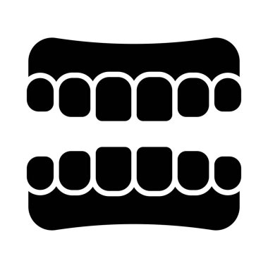 Kişisel ve ticari kullanım için takma dişler vektörü kabartma simgesi