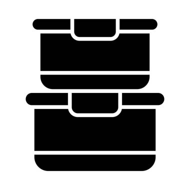 Kişisel ve ticari kullanım için Gıda Konteynırı Vektörü Kabartma Simgesi