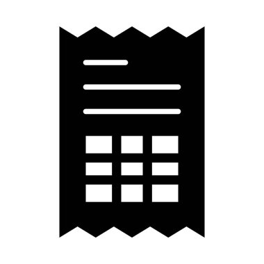 Kişisel ve Ticari Kullanım İçin Fatura Vektörü Glyph Simgesi