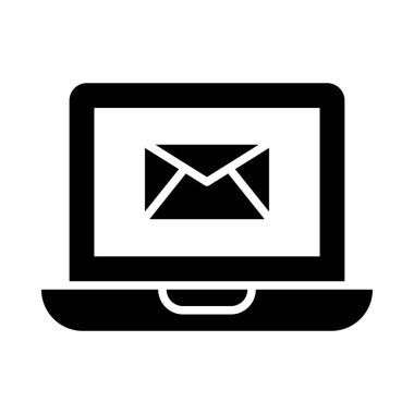 Kişisel ve Ticari Kullanım İçin E- posta Pazarlama Vektörü Glyph Simgesi