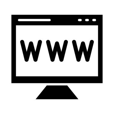 Kişisel ve Ticari Kullanım İçin Web Sitesi Vektörü Glyph Simgesi