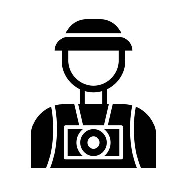 Kişisel ve Ticari Kullanım İçin Turist Vektörü Glyph Simgesi