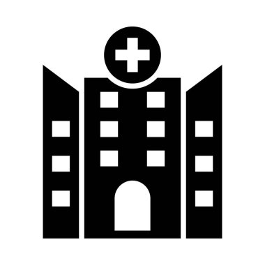 Kişisel ve Ticari Kullanım İçin Hastane Vektörü Glyph Simgesi