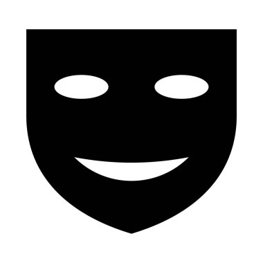 Tiyatro Maskesi Vektörü Glyph Simgesi Kişisel ve Ticari Kullanım İçin