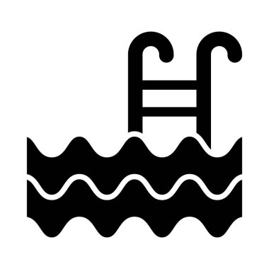 Kişisel ve ticari kullanım için Yüzme Havuzu Vektörü Kabartma Simgesi