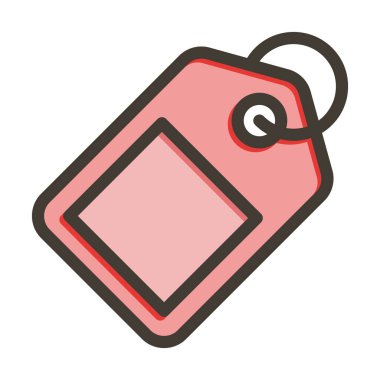 Kişisel ve Ticari Kullanım İçin Renk Simgesi Doldurulmuş Etiket Vektörü Kalın Çizgisi