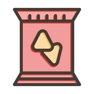 Atıştırmalık Vektörü Kalın Çizgisi Kişisel ve Ticari Kullanım için Renk Simgesi