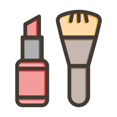 Kişisel ve Ticari Kullanım İçin Renk Simgesi Doldurulmuş Kozmetik Vektör Kalın Çizgisi