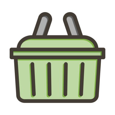 Alışveriş Sepeti Vektörü Kalın Çizgisi Kişisel ve Ticari Kullanım için Renk Simgesi Dolduruldu