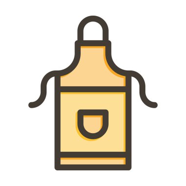 Önlük Vektörü Kalın Çizgisi Kişisel ve Ticari Kullanım için Renk Simgesi Dolduruldu
