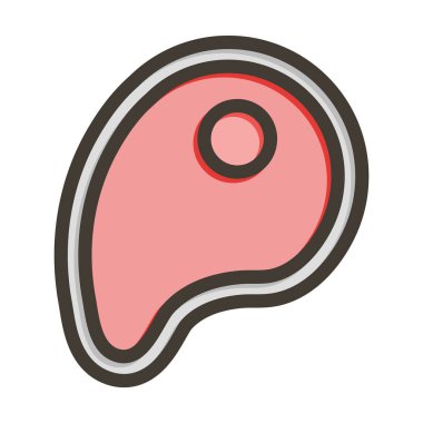 Kasap Vektörü Kalın Çizgisi Kişisel ve Ticari Kullanım İçin Renk Simgesi Dolduruldu