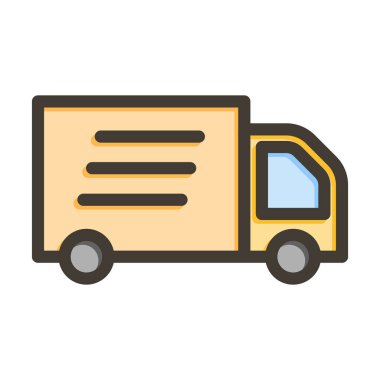 Teslimat Aracı Kalın Çizgisi Renk Simgesi Kişisel ve Ticari Kullanım İçin