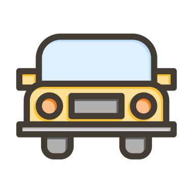 Kişisel ve ticari kullanım için Renk Simgesi Doldurulmuş Otomobil Vektörü Kalın Çizgisi