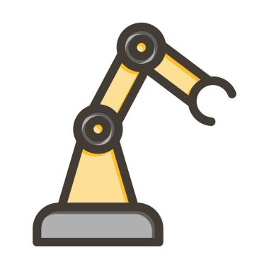 Kişisel ve Ticari Kullanım İçin Renk Simgesi Doldurulmuş Robotik Kol Kalın Çizgisi