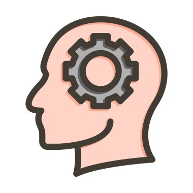 Cyborg Vektör Kalın Çizgisi Kişisel ve Ticari Kullanım İçin Renk Simgesi Dolduruldu