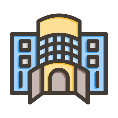 Alışveriş Merkezi Vektör Kalın Çizgisi Renk Simgesi Kişisel ve Ticari Kullanım İçin