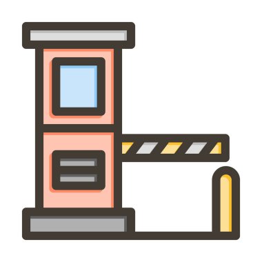 Kişisel ve ticari kullanım için Renk Simgesi Doldurulmuş Toll Vektör Kalın Çizgisi