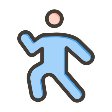 Kişisel ve ticari kullanım için Renk Simgesi Doldurulmuş Vektör Kalın Çizgisi Çalıştırma