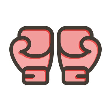 Kişisel ve Ticari Kullanım İçin Renk Simgesi Doldurulmuş Boks Eldivenleri Kalın Çizgisi