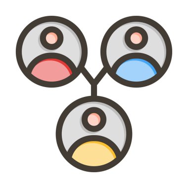 Topluluk Vektörü Kalın Çizgisi Kişisel ve Ticari Kullanım için Renk Simgesi Dolduruldu