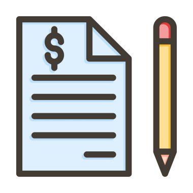 Kişisel ve Ticari Kullanım İçin Renk Simgesi Doldurulmuş Teklif Vektörü Kalın Çizgisi