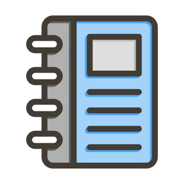 Günlük Vektör Kalın Çizgisi Kişisel ve Ticari Kullanım için Renk Simgesi Dolduruldu