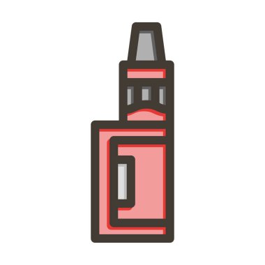 Vape Vektör Kalın Çizgisi Kişisel ve Ticari Kullanım İçin Renk Simgesi Dolduruldu
