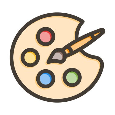 Renk Paleti Vektör Kalın Çizgisi Kişisel ve Ticari Kullanım için Renk Simgesi