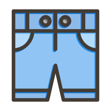 Kişisel ve Ticari Kullanım İçin Renk Simgesi Doldurulmuş Kısa Vektör Kalın Çizgisi