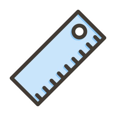 Cetvel Vektör Kalın Çizgisi Kişisel ve Ticari Kullanım için Renk Simgesi Dolduruldu