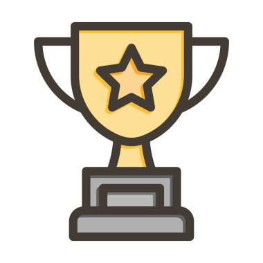 Kişisel ve Ticari Kullanım İçin Renk Simgesi Doldurulmuş Ödül Vektörü Kalın Çizgisi