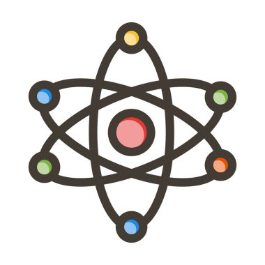 Fizik Vektörü Kalın Çizgisi Kişisel ve Ticari Kullanım için Renk Simgesi Dolduruldu