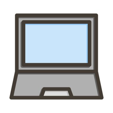 Kişisel ve ticari kullanım için Renk Simgesi Doldurulmuş Laptop Vektör Kalın Çizgisi