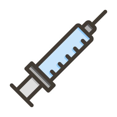 Şırınga Vektörü Kalın Çizgisi Kişisel ve Ticari Kullanım için Renk Simgesi