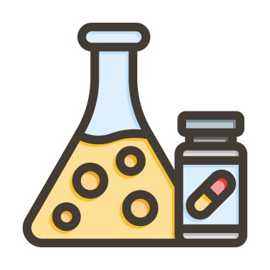 Eczacılık Vektör Kalın Çizgisi Kişisel ve Ticari Kullanım İçin Renk Simgesi Dolduruldu