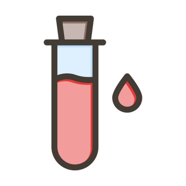 Kişisel ve ticari kullanım için Renk Simgesi Doldurulmuş Kan Testi Vektörü Kalın Çizgisi