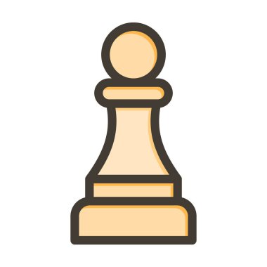 Satranç Rehberi Kalın Çizgisi Kişisel ve Ticari Kullanım İçin Renk Simgesi Dolduruldu