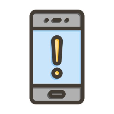 Kişisel ve ticari kullanım için Renk Simgesi Doldurulmuş Vektör Kalın Çizgisine Uyarı