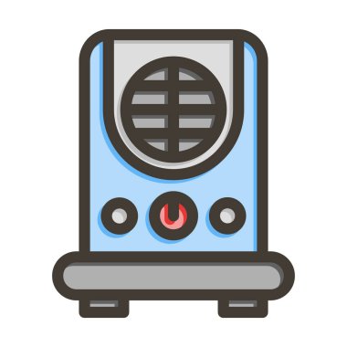 Kişisel ve ticari kullanım için Renk Simgesi Doldurulmuş Hava Soğutucu Vektör Kalın Çizgisi