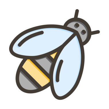 Arı Vektörü Kalın Çizgisi Kişisel ve Ticari Kullanım için Renk Simgesi Dolduruldu