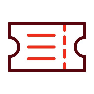 Bilet Vektörü Kalın Çizgi Kişisel ve Ticari Kullanım İçin İki Renk Simgesi