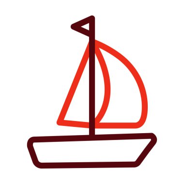 Yelken Vektörü Kalın Çizgisi Kişisel ve Ticari Kullanım İçin İki Renk Simgesi