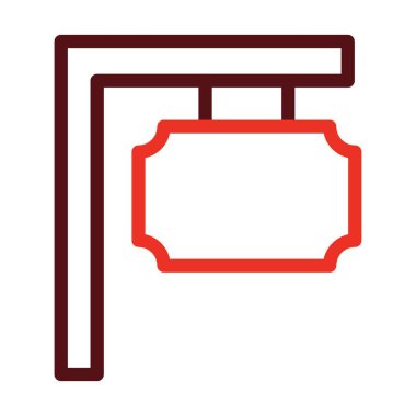 Kişisel ve Ticari Kullanım İçin İmza Çizgisi Kalın Çizgisi İki Renk Simgesi