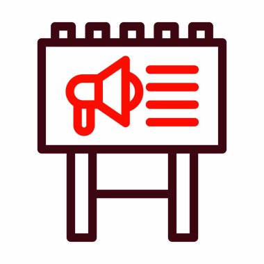 Billboard Vektör Kalın Çizgisi Kişisel ve Ticari Kullanım İçin İki Renk Simgesi