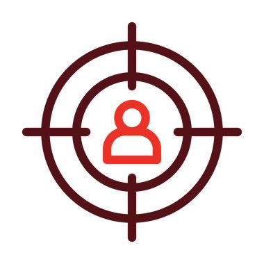 Kişisel ve Ticari Kullanım İçin Hedef Seyirci Kalın Çizgi İki Renk Simgeleri